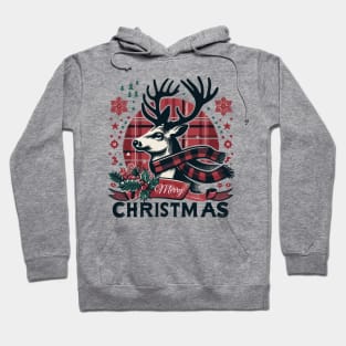 Plaid Reindeer Celebration Hoodie